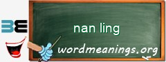 WordMeaning blackboard for nan ling